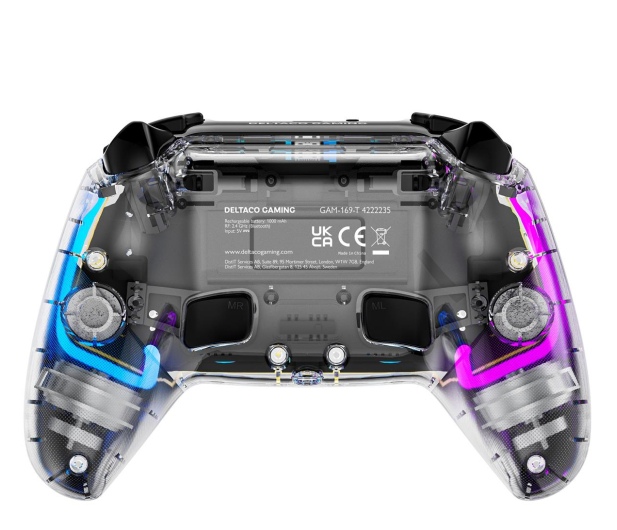 DELTACO Pad bezprzewodowy PS4 GAM-169-T Transparentny RGB - 1226123 - zdjęcie 2